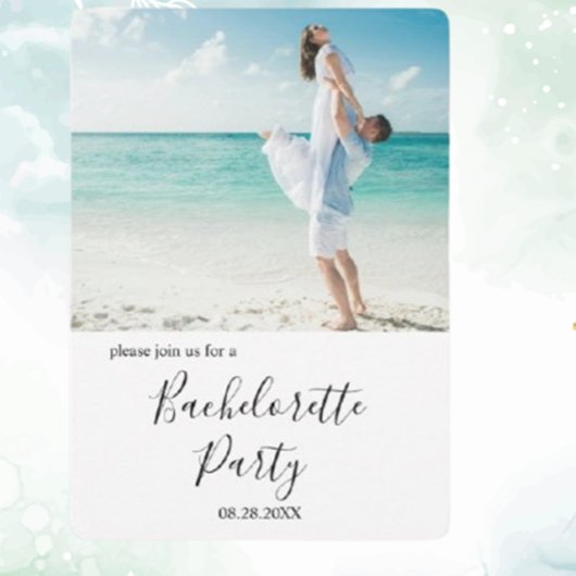 Invitation Fête de bachelorette de la plage Photo personnalis