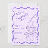 Invitation Fête de Bachelorette de la Tour de Champagne tirée (Devant)