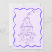 Invitation Fête de Bachelorette de la Tour de Champagne tirée (Dos)