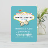 Invitation Fête de bachelorette de Las Vegas Turquoise (Debout devant)