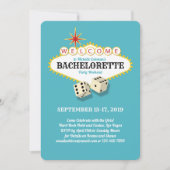 Invitation Fête de bachelorette de Las Vegas Turquoise (Devant)