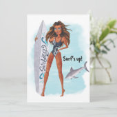 Invitation Fête de Bachelorette de plage de surf d'été (Debout devant)