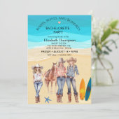 Invitation Fête de bachelorette de plage des Cowgirls côtière (Debout devant)
