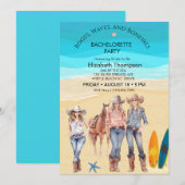 Invitation Fête de bachelorette de plage des Cowgirls côtière (Devant / Derrière)