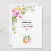 Invitation Fête de Bachelorette de plage florale tropicale ex (Devant)