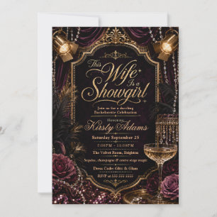 Invitation Fête de Bachelorette de Showgirl Élégante