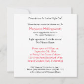 Invitation Fête de bachelorette des dames de la Hen Night (Dos)