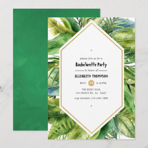 Invitation Fête de Bachelorette d'été tropical aquarelle