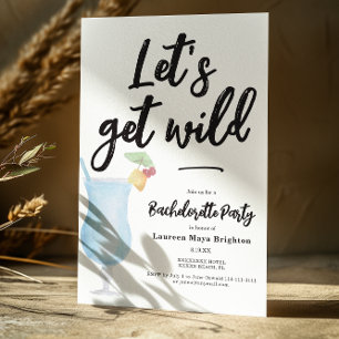 Invitation Fête de Bachelorette en verre de cocktail moderne