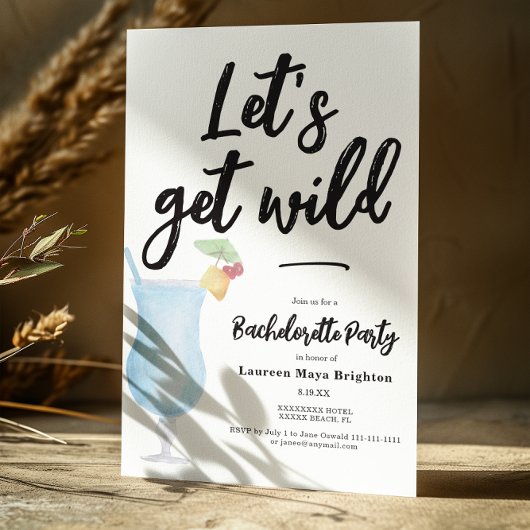 Invitation Fête de Bachelorette en verre de cocktail moderne