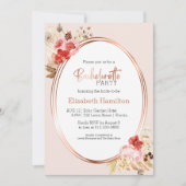 Invitation Fête de Bachelorette Fleur de Rose à l'aquarelle (Devant)