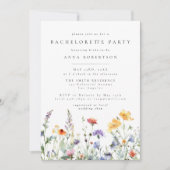 Invitation Fête de Bachelorette Fleurie Aquarelle Vibrante (Devant)