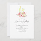 Invitation Fête de Bachelorette Fleurs Jaune et Rose Pâle (Devant)