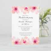 Invitation Fête de bachelorette florale aquarelle. Fleurs ros (Debout devant)