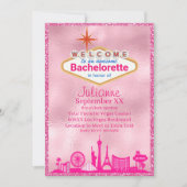 Invitation Fête de Bachelorette Glamour Rose à Las Vegas (Devant)