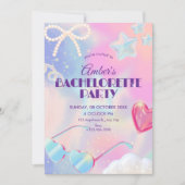 Invitation Fête de bachelorette hologramme Y2k (Devant)