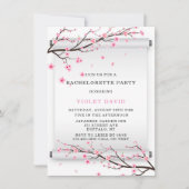 Invitation Fête de Bachelorette Japonaise Saut Cerisier Fleur (Devant)