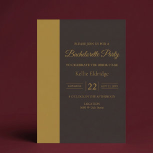 Invitation Fête de Bachelorette Minimaliste Moderne Barre d'O
