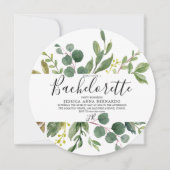 Invitation Fête de Bachelorette moderne en feuille verte (Devant)
