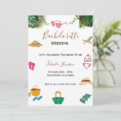 Invitation Fête de Bachelorette moderne et itinéraire week-en (Debout devant)