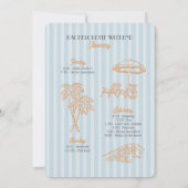 Invitation Fête de Bachelorette Pastel de Plage de Palm Sprin (Dos)