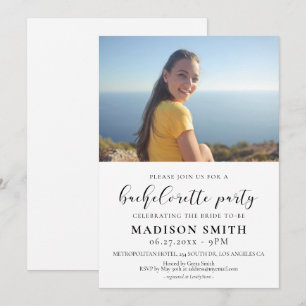 Invitation Fête de Bachelorette photo de design élégant