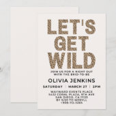 Invitation Fête de bachelorette Poster de animal sauvage (Devant / Derrière)