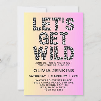 Invitation Fête de bachelorette Poster de animal sauvage