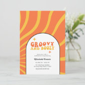 Invitation Fête de Bachelorette Rétro Groovy et Apéritive (Debout devant)