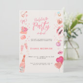 Invitation Fête de Bachelorette rose moderne Itenéraire du we (Debout devant)