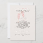 Invitation Fête de Bachelorette rose moderne Itenéraire du we (Dos)