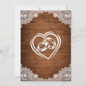 Invitation Fête de bachelorette rustique en bois et dentelle (Dos)