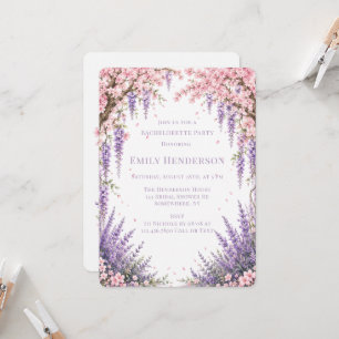 Invitation Fête de Bachelorette sous les Cerisiers Fleuris et
