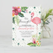 Invitation Fête de Bachelorette sur le thème des Flamants Ros (Debout devant)
