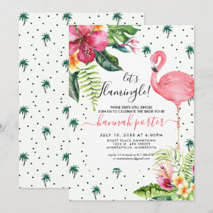 Invitation Fête de Bachelorette sur le thème des Flamants Ros