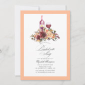 Invitation Fête de Bachelorette sur le thème du vin Bordo Pea (Devant)