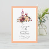 Invitation Fête de Bachelorette sur le thème du vin Bordo Pea (Debout devant)