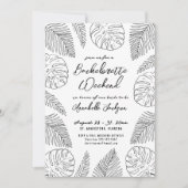 Invitation Fête de bachelorette Tropical Hand Drake Beach (Devant)