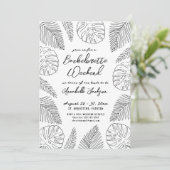 Invitation Fête de bachelorette Tropical Hand Drake Beach (Debout devant)