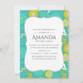 Invitation Fête de bachelorette Turquoise et jaune (Devant)