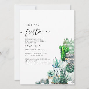 Invitation Fête de Bachelorette Week-end et itinéraire Cacti