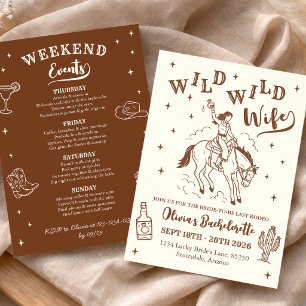 Invitation Fête de Bachelorette Western Wild Wild Wife