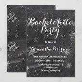 Invitation Fête de bachelorte de snowboard d'hiver moderne (Devant / Derrière)