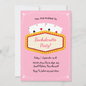 Invitation Fête de bachelorte rose Las Vegas (Devant)