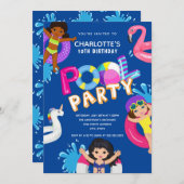 Invitation Fête de baignade de baignade 10e anniversaire (Devant / Derrière)