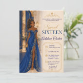 Invitation Fête de bal Royal Blue Sweet 16 (Debout devant)