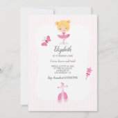 Invitation Fête de ballerine rose (Devant)