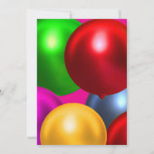 Invitation Fête de ballons d'anniversaire coloré (Dos)