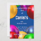 Invitation Fête de ballons d'anniversaire coloré (Devant)