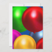 Invitation Fête de ballons d'anniversaire coloré (Dos)